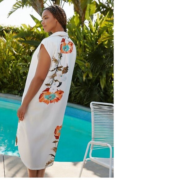 Anthropologie Maeve Sleeveless Midi Shirt Dress NEW with tag nwt size PL LP - Picture 5 of 8